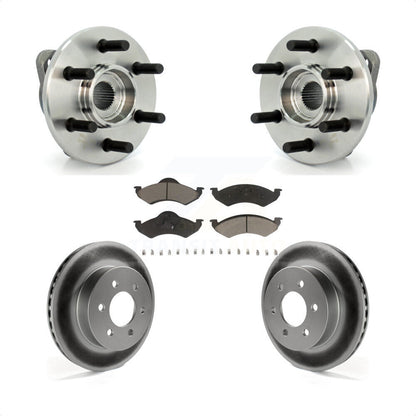 Hub Bearing Assembly Coated Brake Rotor & Pad Front Kit For Dodge Dakota Durango