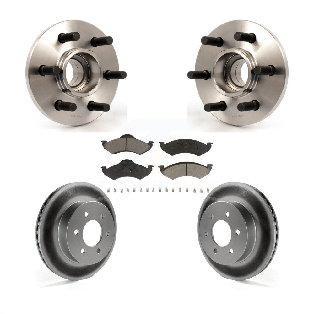 Hub Bearing Coated Brake Rotor Pads Front Kit For 2000-2002 Dodge Dakota Durango