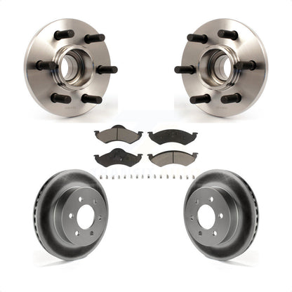 Hub Bearing Coated Brake Rotor Pads Front Kit For 2000-2002 Dodge Dakota Durango