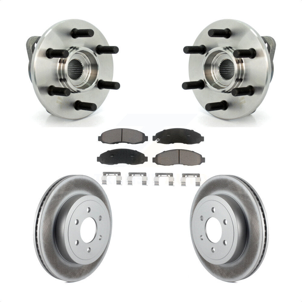 Hub Bearing Coat Brake Rotor Pad Front Kit For Dodge Dakota 4WD with 2-Wheel ABS