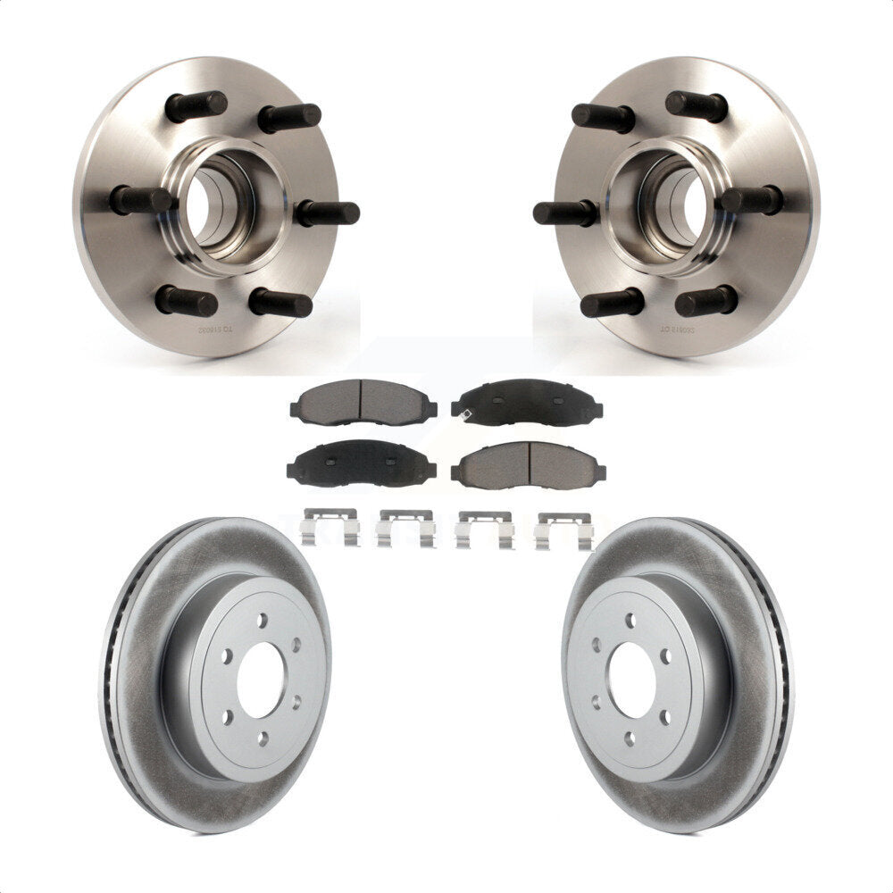 Hub Bearing Coat Brake Rotor Pad Front Kit For Dodge Dakota RWD with 2-Wheel ABS