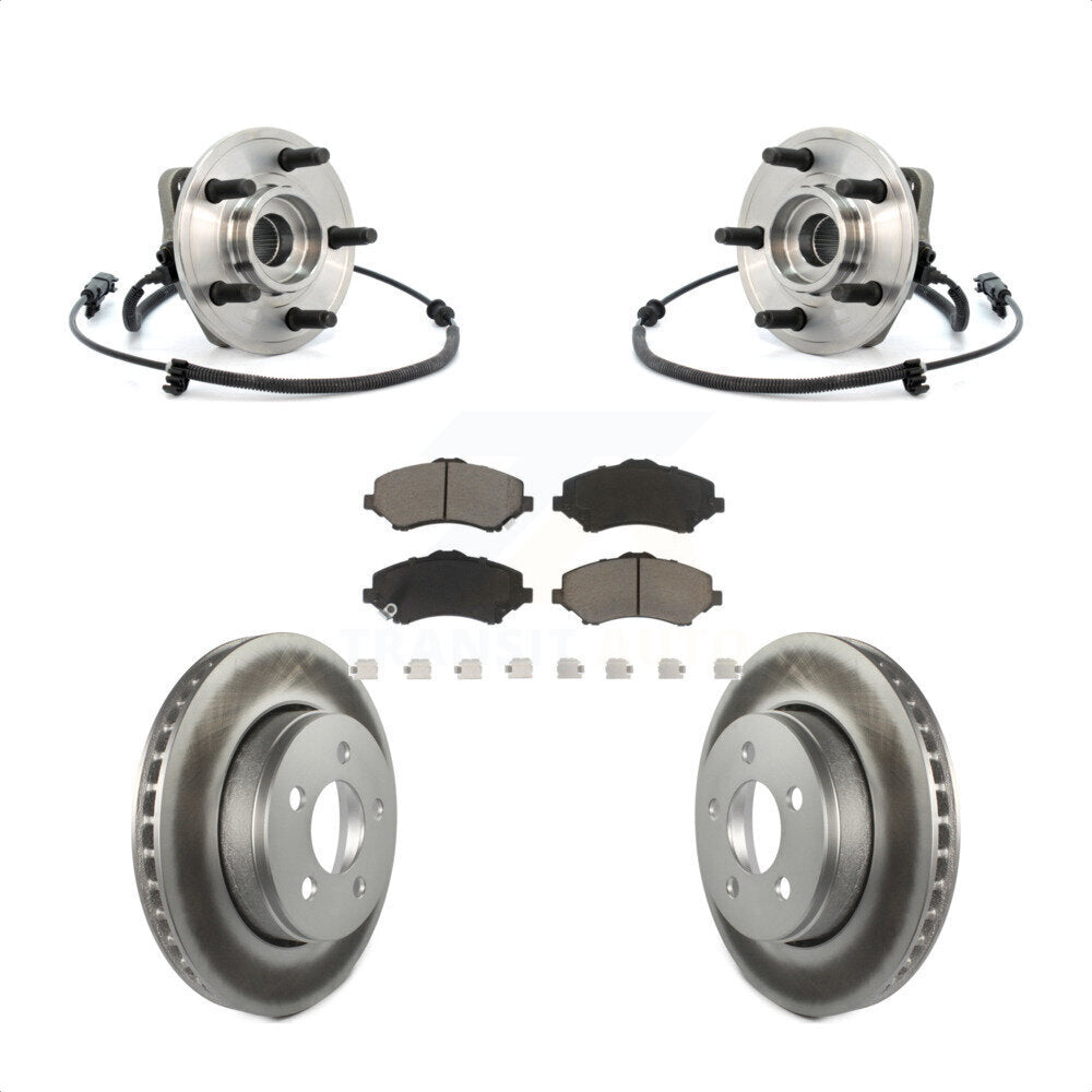 Hub Bearing Assembly Coat Brake Rotor Pad Front Kit For Jeep Liberty Dodge Nitro