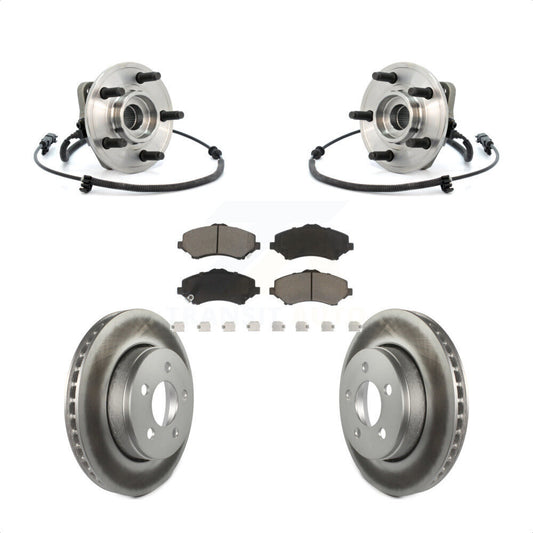 Hub Bearing Assembly Coat Brake Rotor Pad Front Kit For Jeep Liberty Dodge Nitro