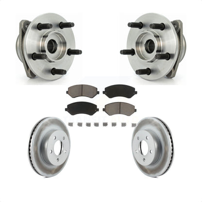 Hub Bearing Coated Brake Rotor Pads Front Kit For 2002-2005 Jeep Liberty Non-ABS