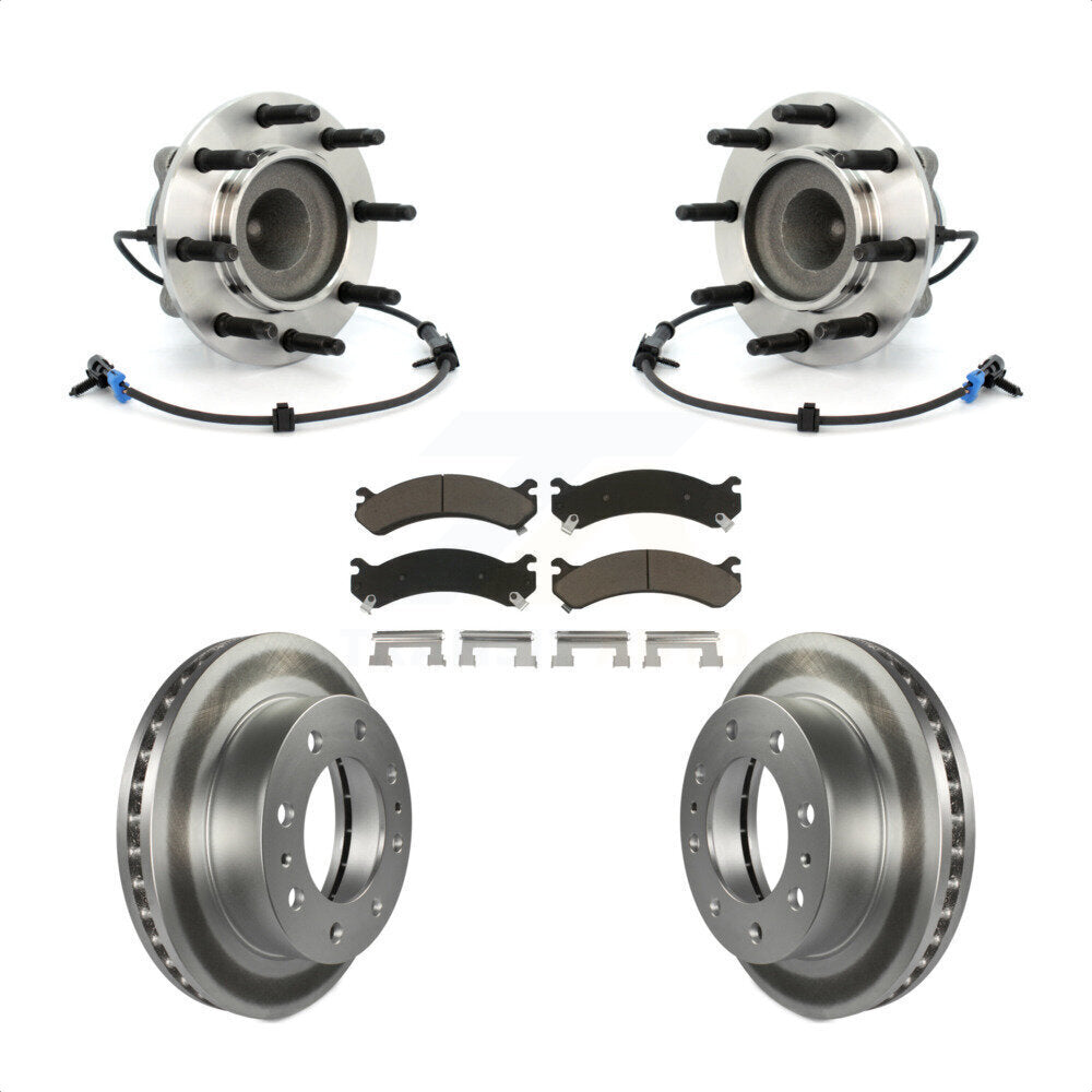 Hub Bearing Coat Brake Rotor Pad Front Kit For Chevrolet GMC Express 2500 Savana