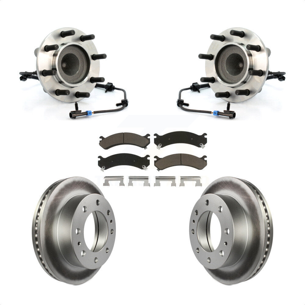 Hub Bearing Coat Brake Rotor Pad Front Kit For Chevrolet Express 3500 GMC Savana