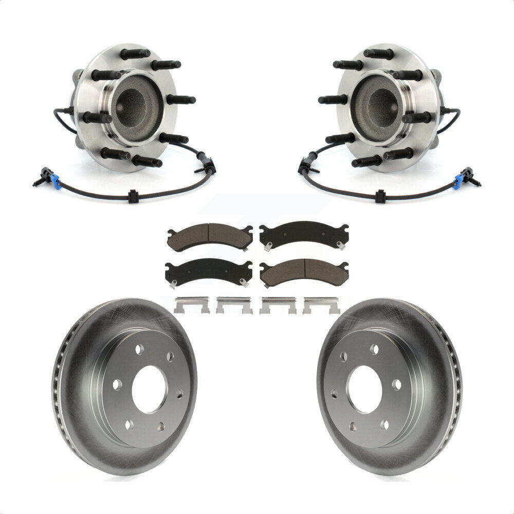 Hub Bearing Coat Brake Rotor Pad Front Kit For Chevrolet Express 2500 GMC Savana
