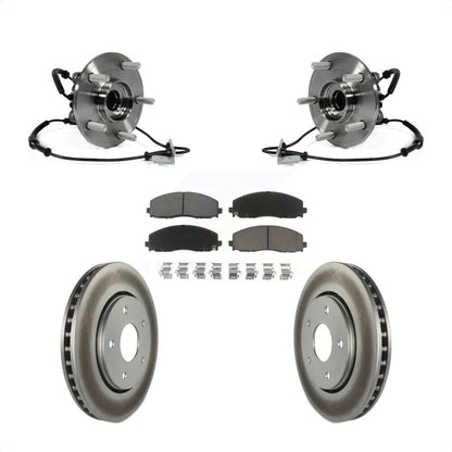 Hub Bearing Assembly Coated Brake Rotor & Pads Front Kit For Dodge Grand Caravan