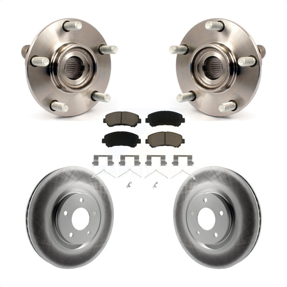 Hub Bearing Assembly Coated Disc Brake Rotor And Pad Front Kit For Nissan Sentra