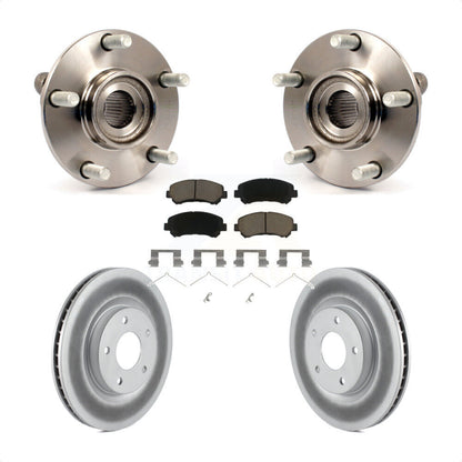Hub Bearing Assembly Coated Brake Rotor & Pads Front Kit For Nissan Rogue Select