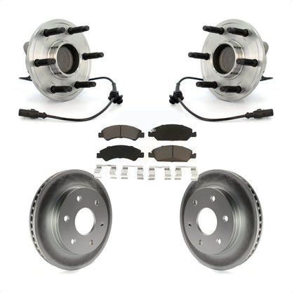 Hub Bearing Assembly Coated Disc Brake Rotor & Pad Front Kit For GMC Sierra 1500