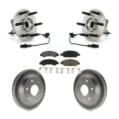 Hub Bearing Assembly Coated Disc Brake Rotor & Pad Front Kit For GMC Sierra 1500