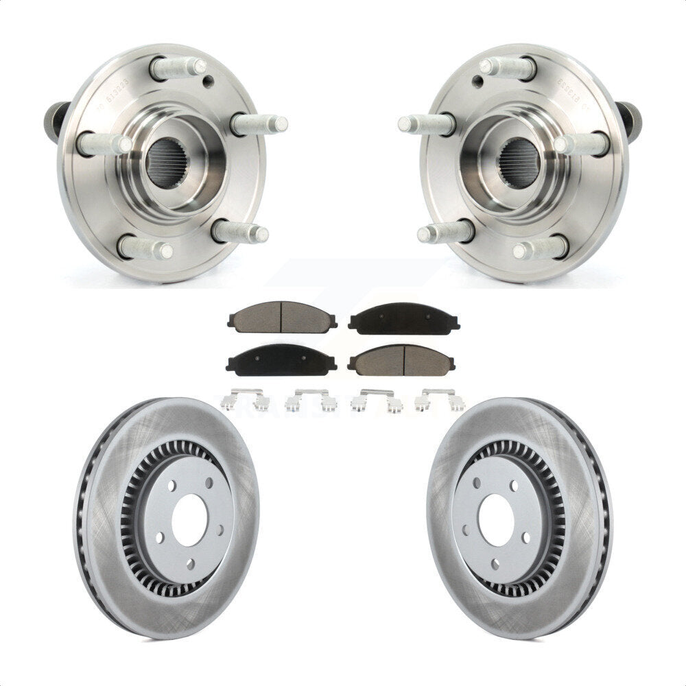 Hub Bearing Coated Brake Rotor & Pad Front Kit For Ford Five Hundred Freestyle X