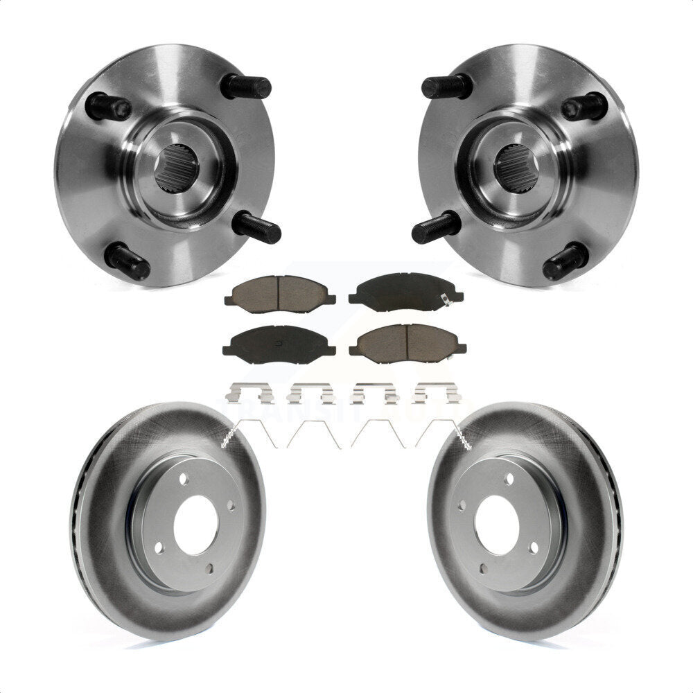 Hub Bearing Coated Brake Rotor & Pad Front Kit For 2008 Nissan Versa 4-Wheel ABS