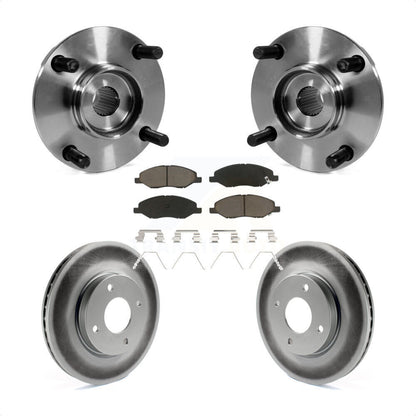 Hub Bearing Coated Brake Rotor & Pad Front Kit For 2008 Nissan Versa 4-Wheel ABS