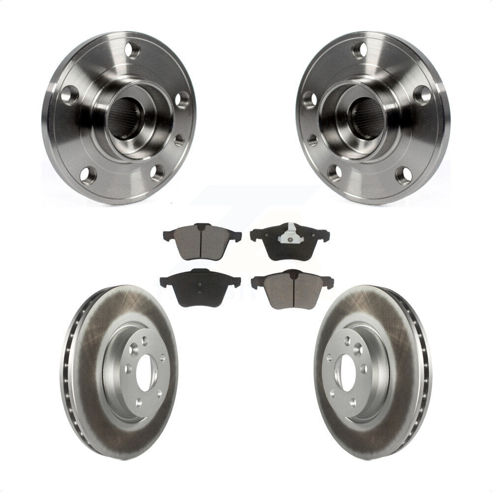 Hub Bearing Assembly Coated Disc Brake Rotors And Pads Front Kit For Volvo V70