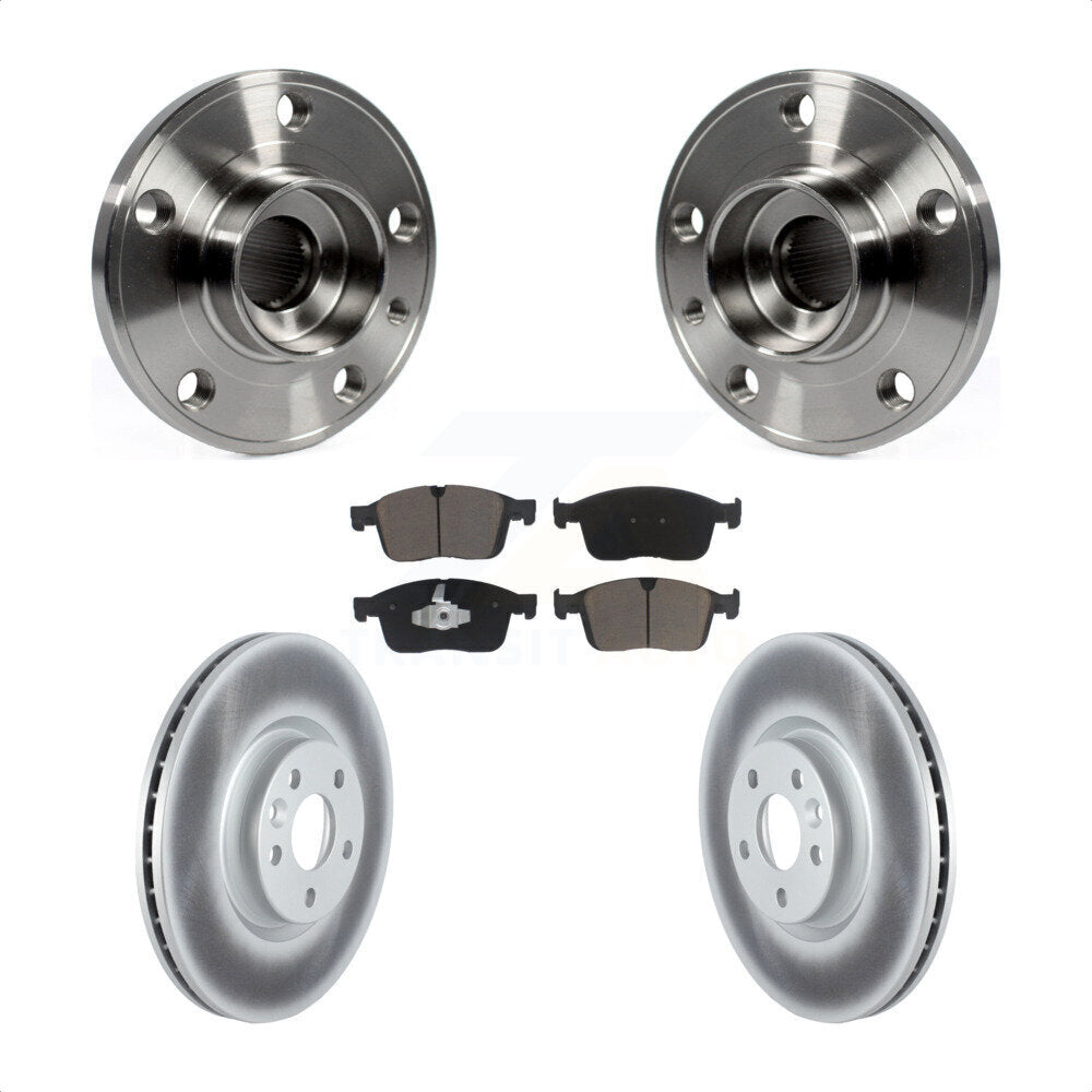 Hub Bearing Assembly Coated Disc Brake Rotors And Pads Front Kit For Volvo XC60