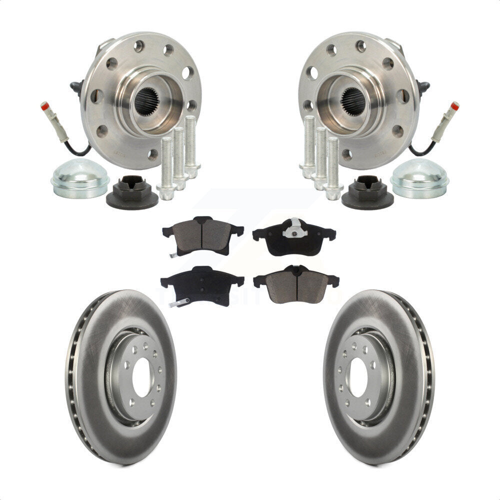 Hub Bearing Assembly Coated Brake Rotor Pad Front Kit For 2008-2009 Saturn Astra