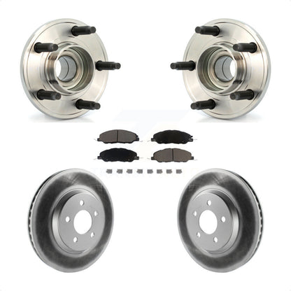 Hub Bearing Assembly Coated Disc Brake Rotor And Pads Front Kit For Ford Mustang