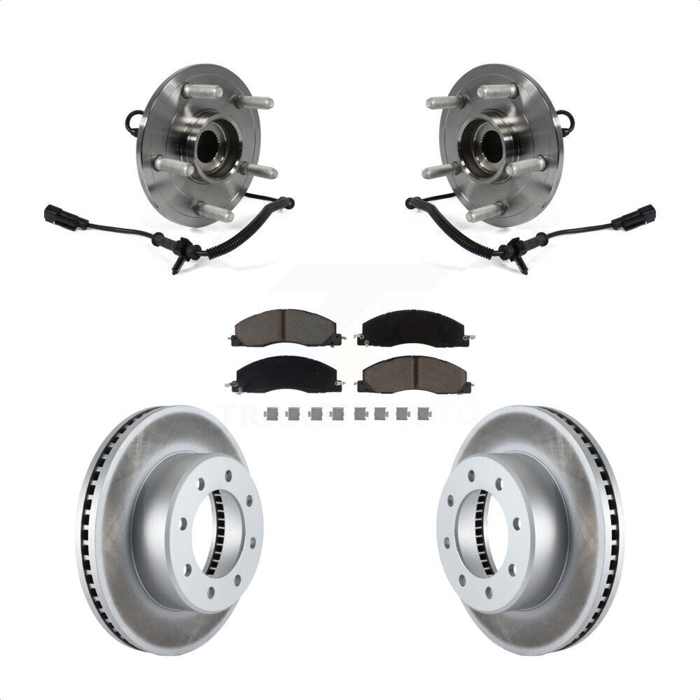 Hub Bearing Coat Brake Rotor Pad Front Kit For 12 Ram 1500 4WD With 8 Lug Wheels