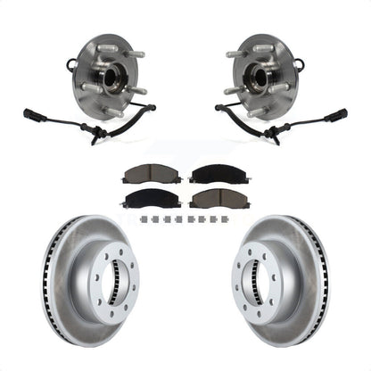Hub Bearing Coat Brake Rotor Pad Front Kit For 12 Ram 1500 4WD With 8 Lug Wheels