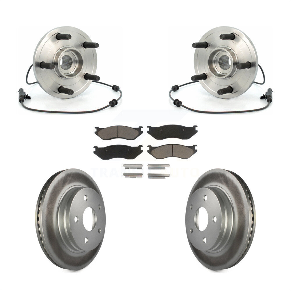 Hub Bearing Assembly Coat Brake Rotor Pads Front Kit For 2004-2005 Dodge Durango
