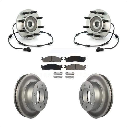 Hub Bearing Coat Brake Rotor Pad Front Kit For 2003-2005 Dodge Ram 2500 3500 4WD
