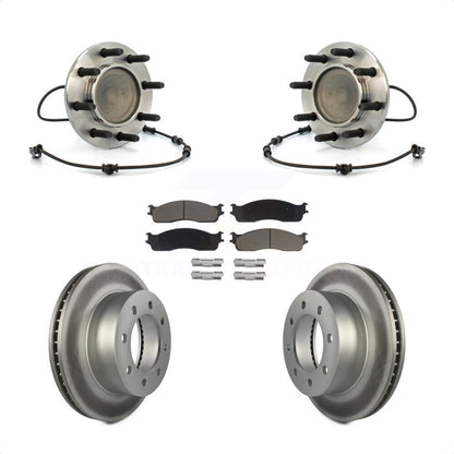 Hub Bearing Coat Brake Rotor Pad Front Kit For 2003-2005 Dodge Ram 2500 3500 RWD