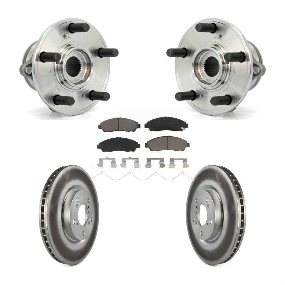 Hub Bearing Coated Disc Brake Rotor Pads Front Kit For Honda Pilot Acura MDX ZDX