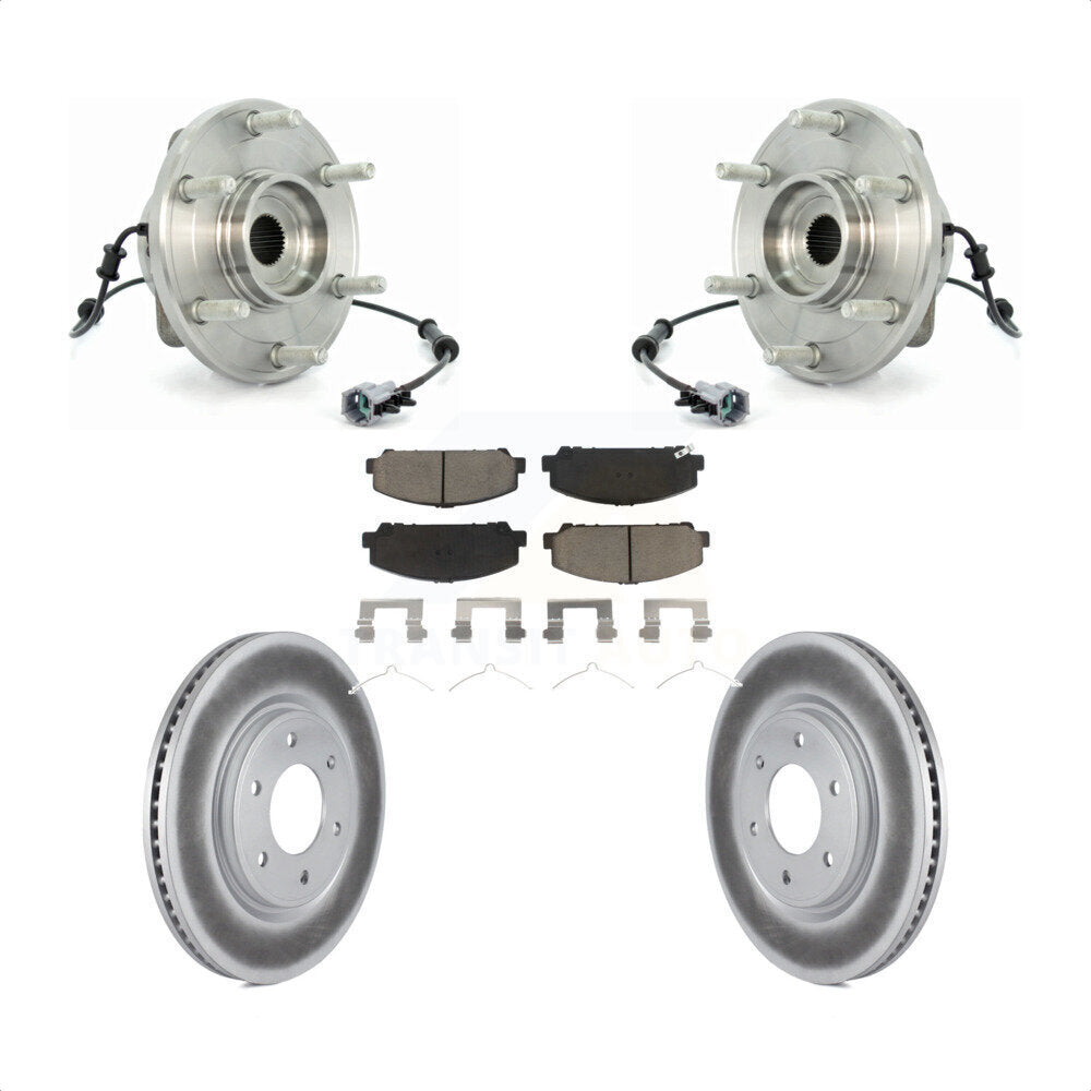 Hub Bearing Coated Brake Rotor & Pad Front Kit For 2007 INFINITI QX56 From 04 07