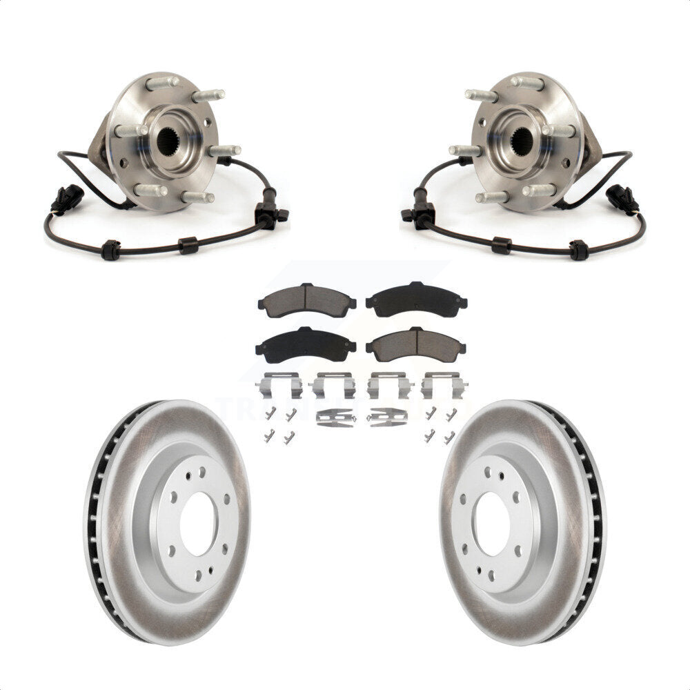 Hub Bearing Coated Brake Rotor Pad Front Kit For GMC Envoy Chevrolet Trailblazer
