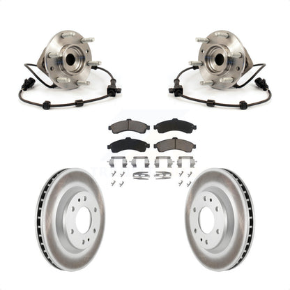 Hub Bearing Coated Brake Rotor Pad Front Kit For GMC Envoy Chevrolet Trailblazer