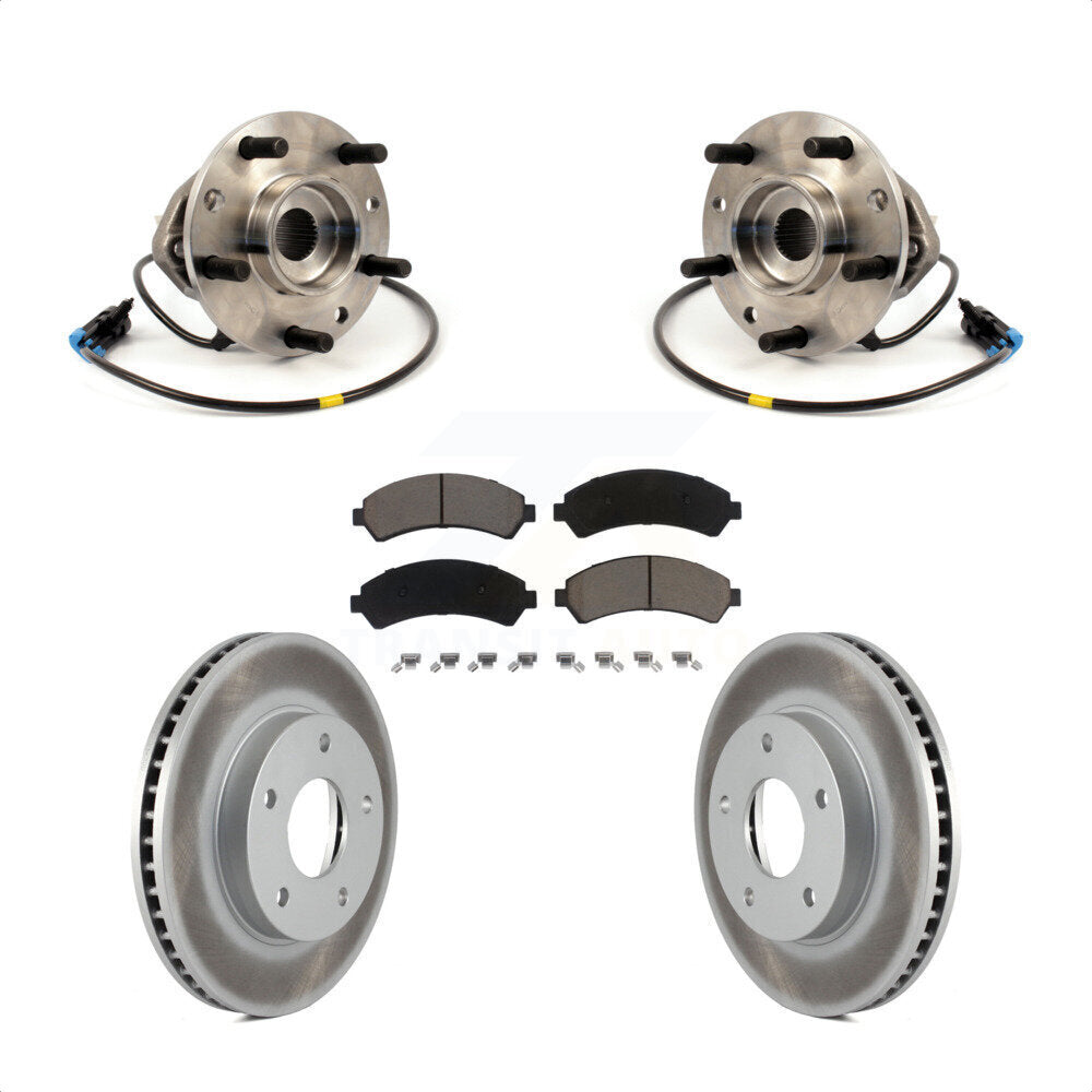 Hub Bearing Coated Brake Rotor Pads Front Kit For Chevrolet GMC Blazer S10 Jimmy