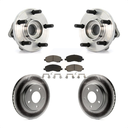 Hub Bearing Coated Brake Rotor & Pad Front Kit For 2009 Dodge Caliber R/T/SXT/SE