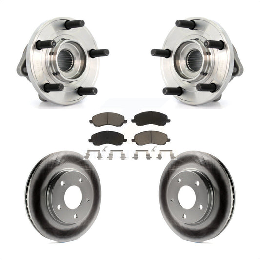 Hub Bearing Coated Brake Rotor & Pad Front Kit For 2009 Dodge Caliber R/T/SXT/SE