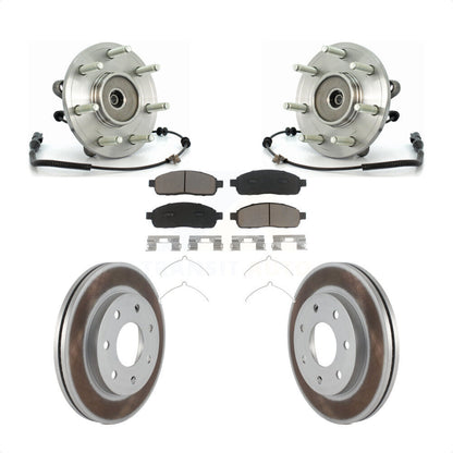 Hub Bearing Coated Brake Rotor Pads Front Kit For Ford F-150 Lincoln Mark LT 4WD