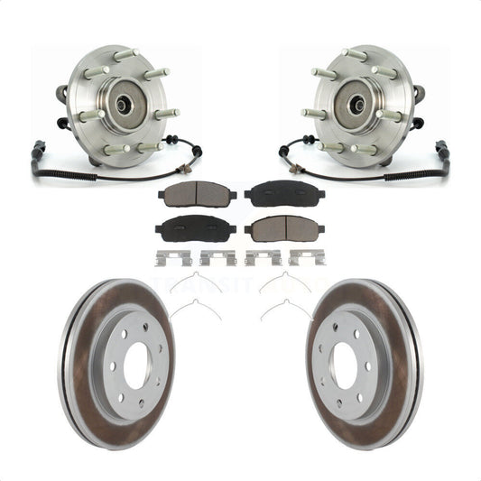 Hub Bearing Coated Brake Rotor Pads Front Kit For Ford F-150 Lincoln Mark LT 4WD