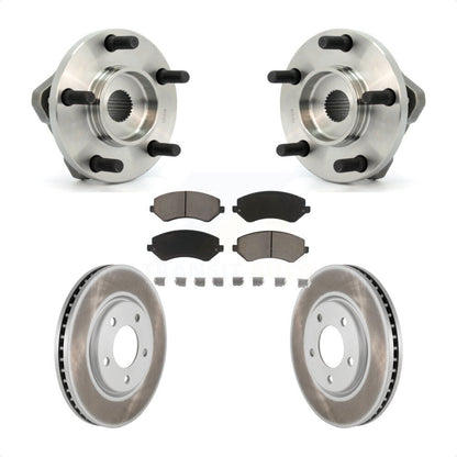 Hub Bearing Coated Brake Rotor & Pads Front Kit For Dodge Grand Caravan Chrysler