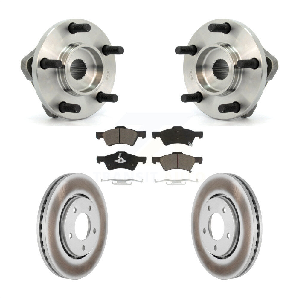 Hub Bearing Coated Brake Rotor Pads Front Kit For Dodge Caravan Chrysler Voyager