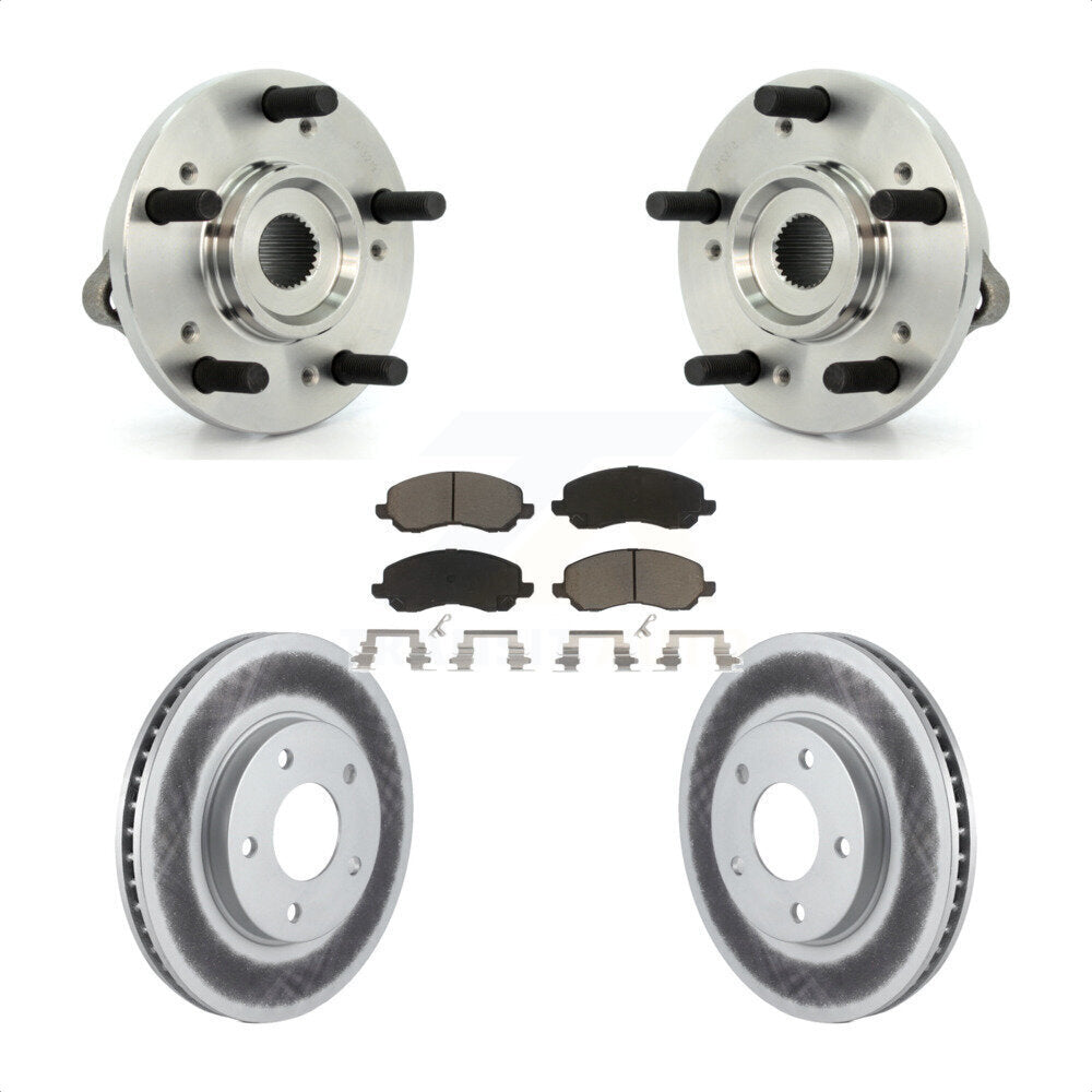 Hub Bearing Coated Brake Rotor And Pad Front Kit For 2010-2012 Mitsubishi Galant