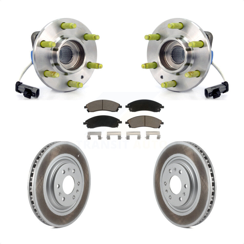 Hub Bearing Coated Disc Brake Rotor Pad Front Kit For 2004-2009 Cadillac SRX AWD