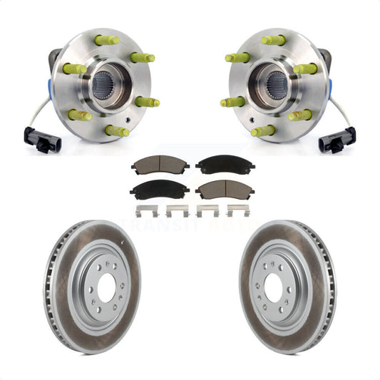 Hub Bearing Coated Disc Brake Rotor Pad Front Kit For 2004-2009 Cadillac SRX AWD