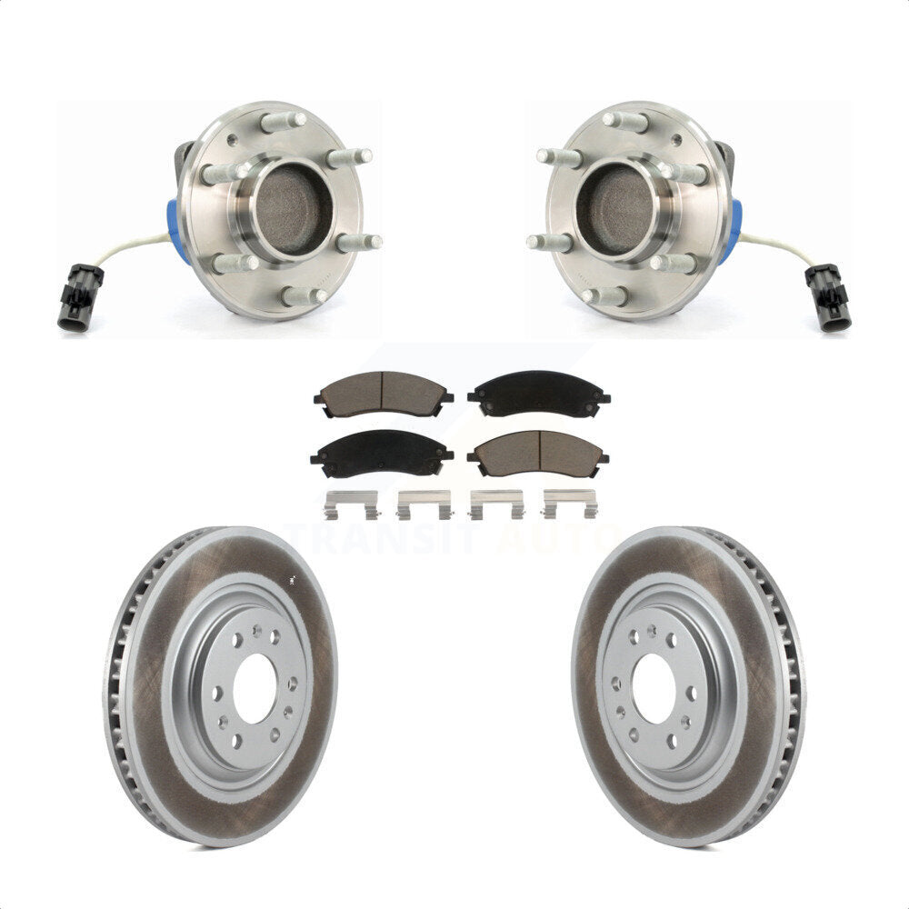Hub Bearing Coated Disc Brake Rotor Pad Front Kit For 2004-2009 Cadillac SRX RWD