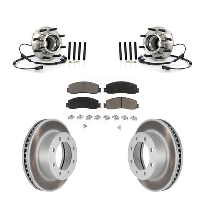Hub Bearing Coated Brake Rotor Pad Front Kit For Ford F-350 Super Duty F-250 4WD