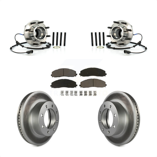 Hub Bearing Coated Brake Rotor Pad Front Kit For Ford F-250 Super Duty F-350 4WD