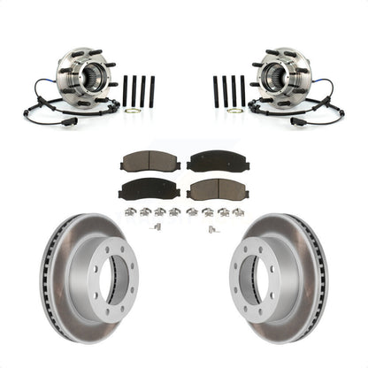 Hub Bearing Coated Brake Rotor Pad Front Kit For Ford F-350 Super Duty F-250 4WD