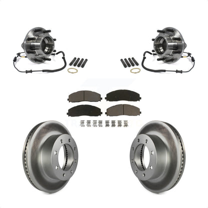 Hub Bearing Coated Brake Rotor Pads Front Kit For 2014 Ford F-350 Super Duty 4WD