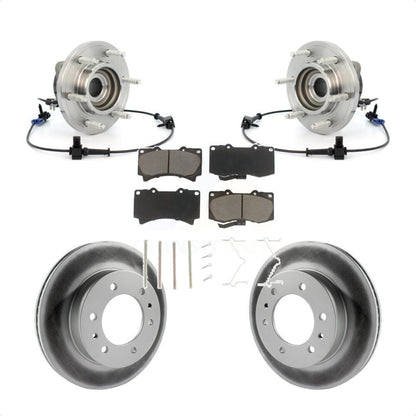 Hub Bearing Assembly Coated Brake Rotor & Pads Front Kit For 2006-2008 Hummer H3
