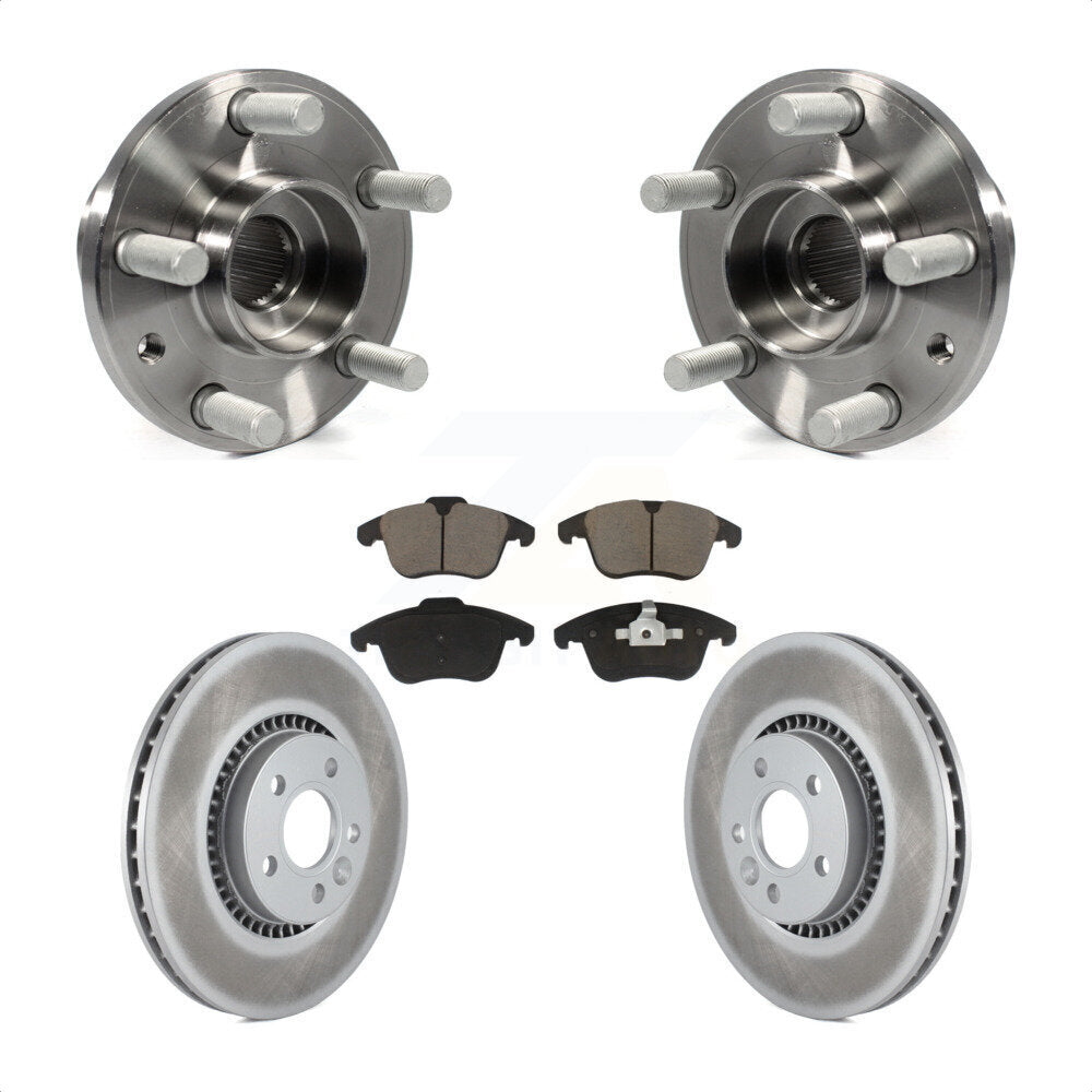 Hub Bearing Assembly Coat Brake Rotor Pad Front Kit For 2008-2015 Land Rover LR2