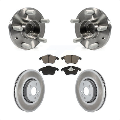 Hub Bearing Assembly Coat Brake Rotor Pad Front Kit For 2008-2015 Land Rover LR2